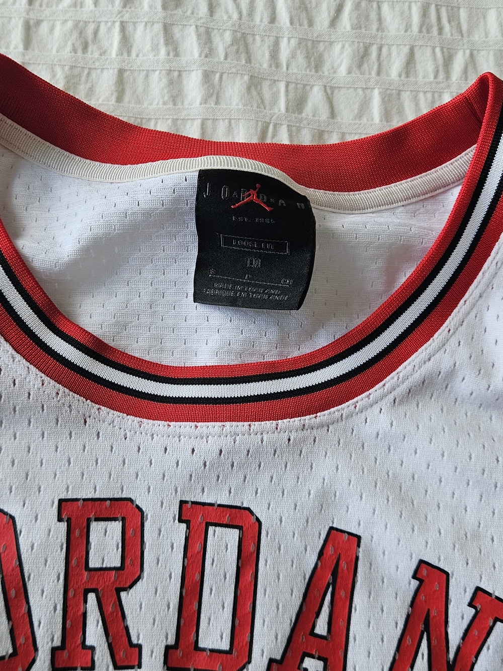 Jordan Kids' White & Red Basketball Tank Top